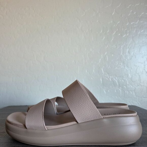 Naturalizer Drift 2 Toe Loop Chunky Sandal Sand Drift Brown Leather 9 Minimalist - Picture 3 of 9